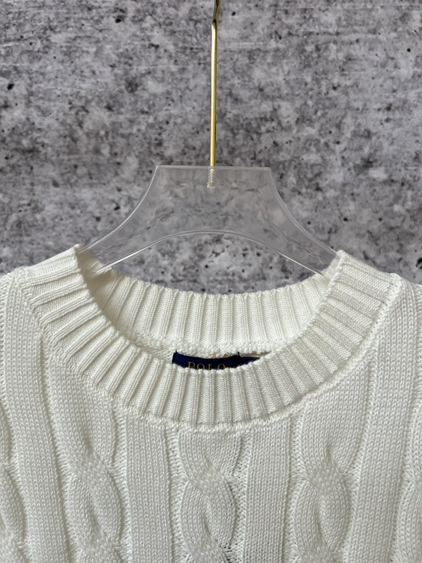 P230 Ralph Lauren men's and women's round neck rubberized sweater, made of the same pure cotton washed fabric as the original, no difference in craftsmanship details, original pony embroidery on the chest, restored one to one